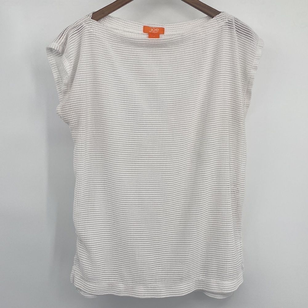 Joe Fresh Retro White Mesh Top Medium